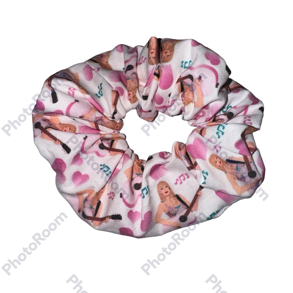 💗 Swifties guitar zipper hair scrunchie hand made USA cotton print NWT summer